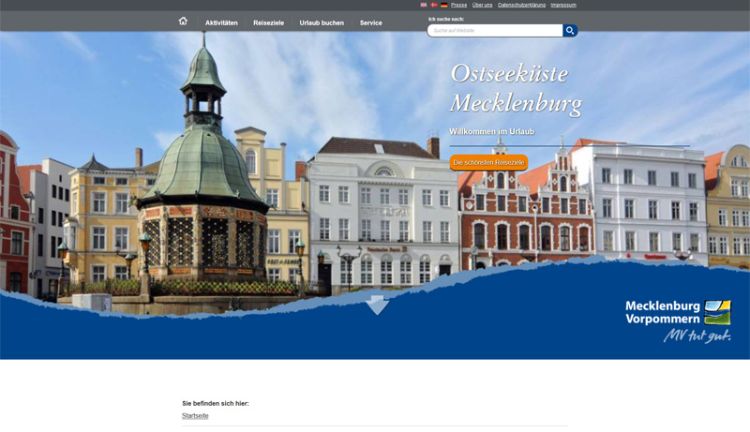 Webseite des Verbands Mecklenburgischer Ostseebäder